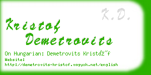 kristof demetrovits business card